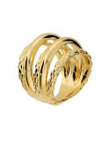 Etruscan Ring - Multiwire - Gold-Hammered-Size 18-WSET00944.YG-18