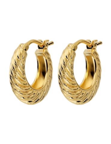 Etruscan Earrings - Ithaca-Hoop-Gold-Rope Finish-WSET00954.YG