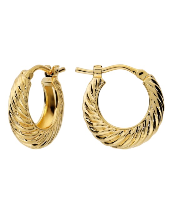 Etruscan Earrings - Ithaca-Hoop-Gold-Rope Finish-WSET00954.YG