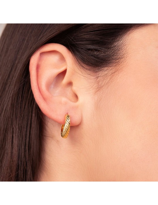 Etruscan Earrings - Ithaca-Hoop-Gold-Rope Finish-WSET00954.YG