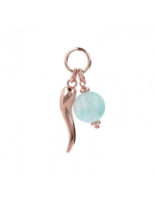 BRONZALLURE HORN WITH STONE PENDANT - 0 BRONZALLURE HORN WITH STONE PENDANT - 0
