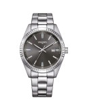 Vagary Watch - Time and Date - Silver - 39mm - Black - IB9-115-63