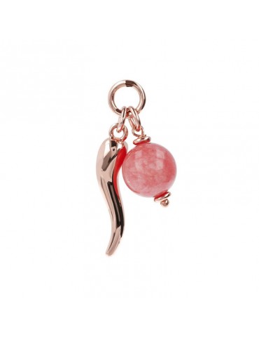 BRONZALLURE HORN WITH STONE PENDANT - 0