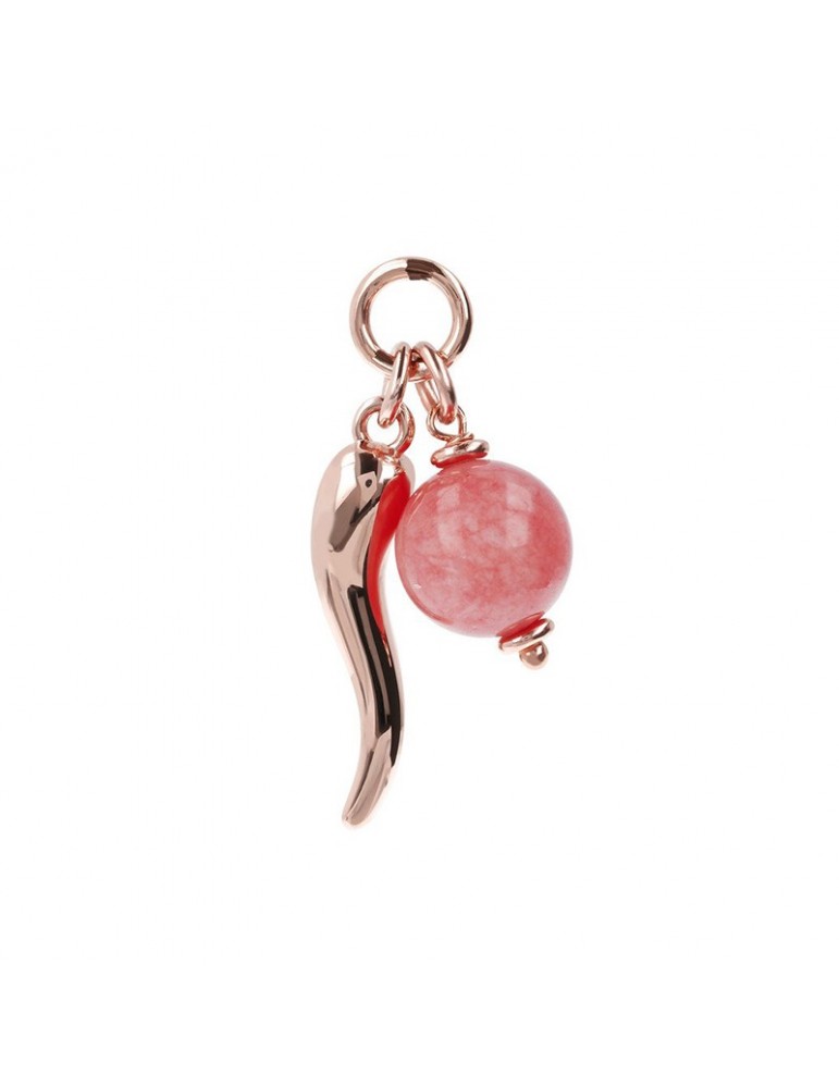BRONZALLURE HORN WITH STONE PENDANT - 0