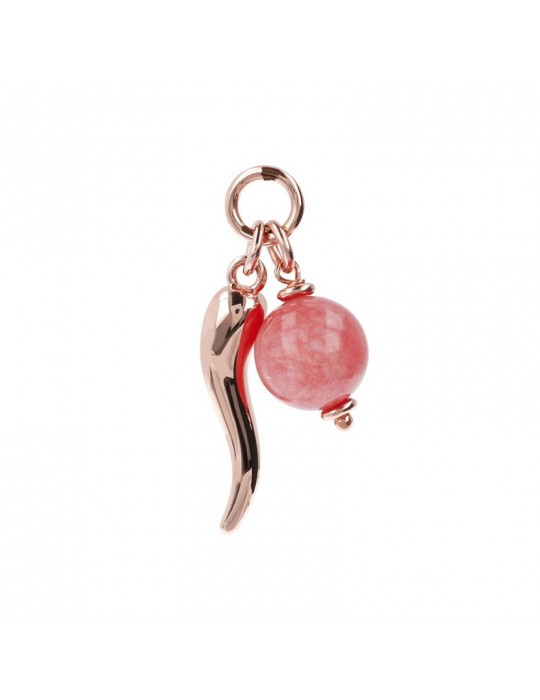 BRONZALLURE HORN WITH STONE PENDANT - 0