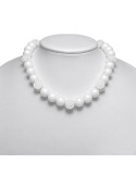 Miluna Necklace - Rose Quartz - Flower - White Jade - 14mm - CLD3539