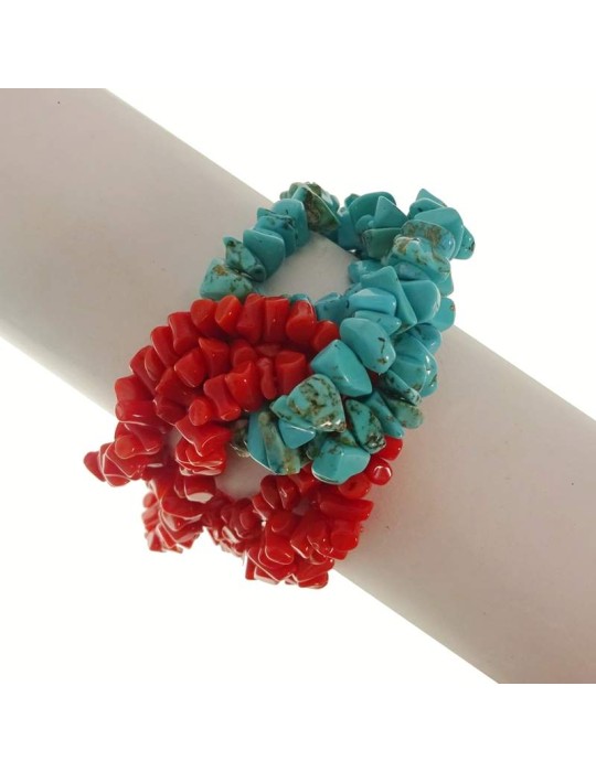 Bracciale Rajola - Corallo Rosso - Turchese Stabilizzato - 25742218J
