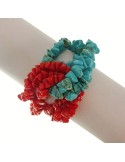 Rajola Bracelet - Red Coral - Stabilized Turquoise - 25742218J