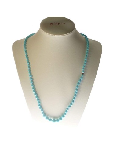Rajola Necklace - Long - Turquoise Paste Spheres - 566786