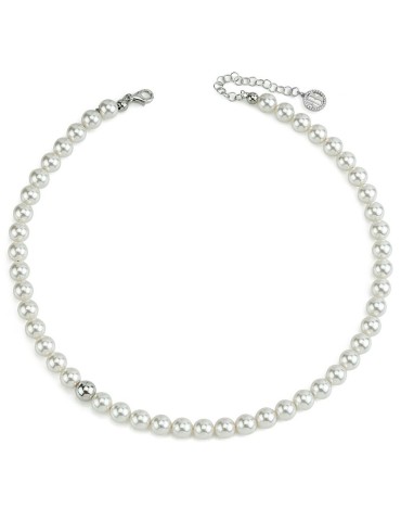 Collana Boccadamo - Perle Bianche 8 mm - Boule in Argento - BGR141