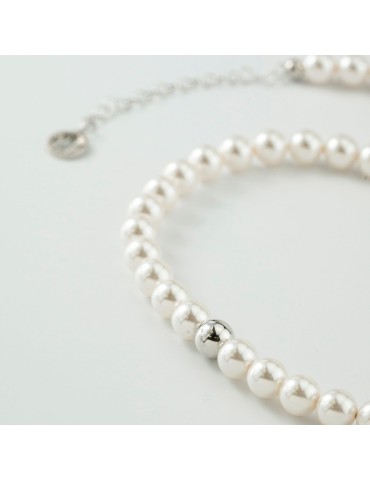 Collana Boccadamo - Perle Bianche 8 mm - Boule in Argento - BGR141 2