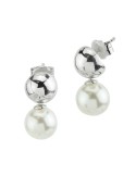 Orecchini Boccadamo - Pendenti -Argento 925%-Perla 10 mm-BOR168