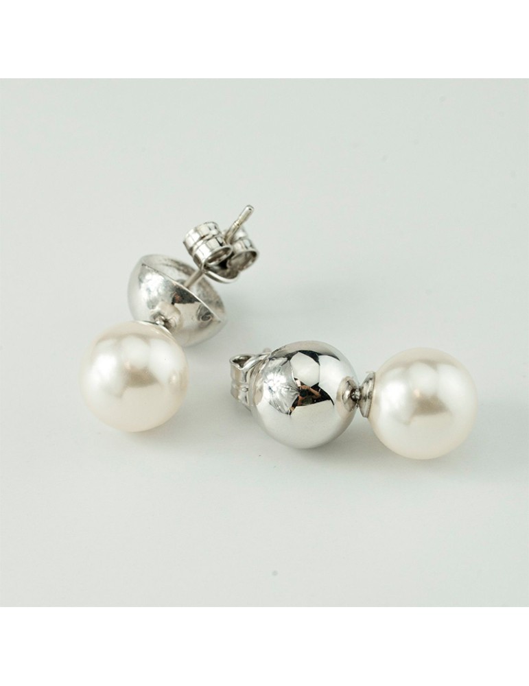 Orecchini Boccadamo - Pendenti -Argento 925%-Perla 10 mm-BOR168
