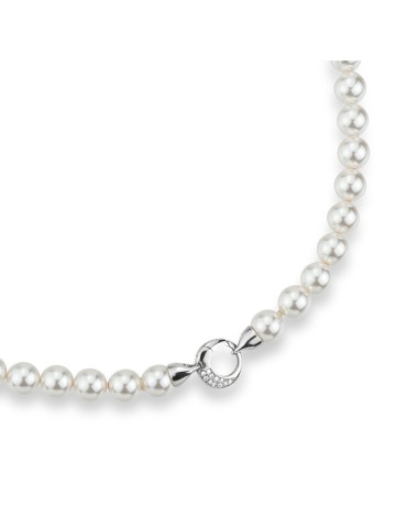 Boccadamo Necklace - String of Pearls - Pavé of Zircons - BGR147M