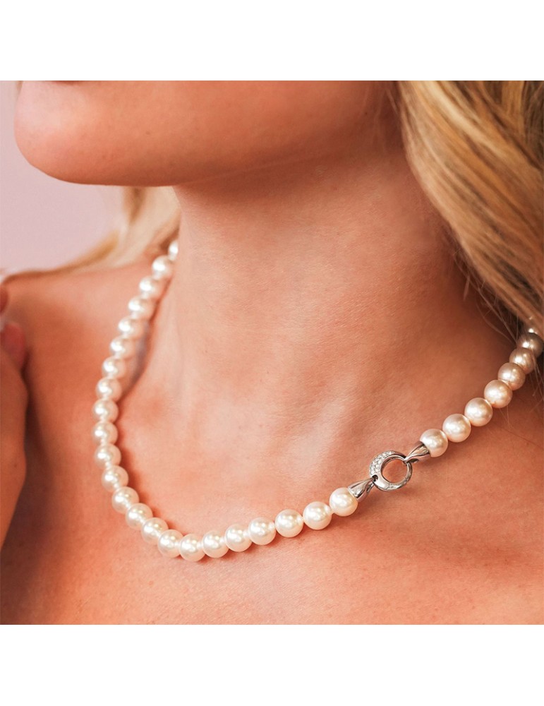 Collana Boccadamo - Filo di Perle - Pavè di Zirconi - BGR147M