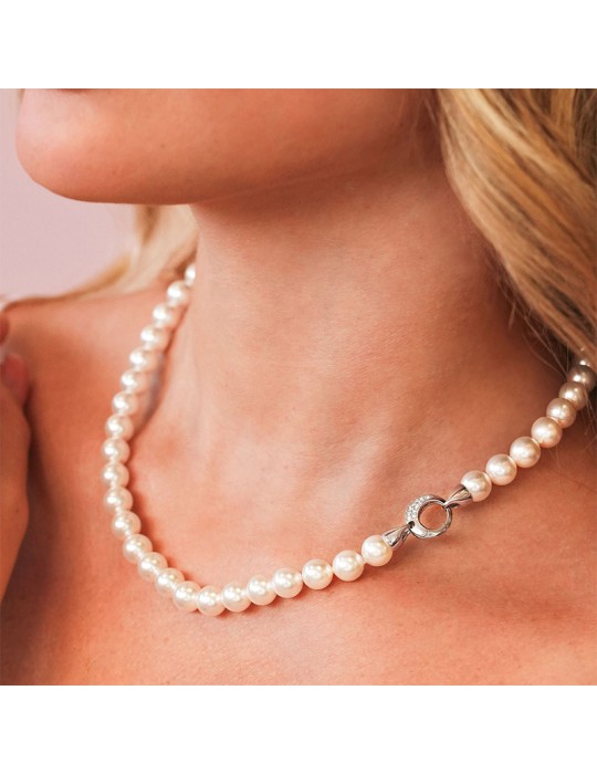 Collana Boccadamo - Filo di Perle - Pavè di Zirconi - BGR147M