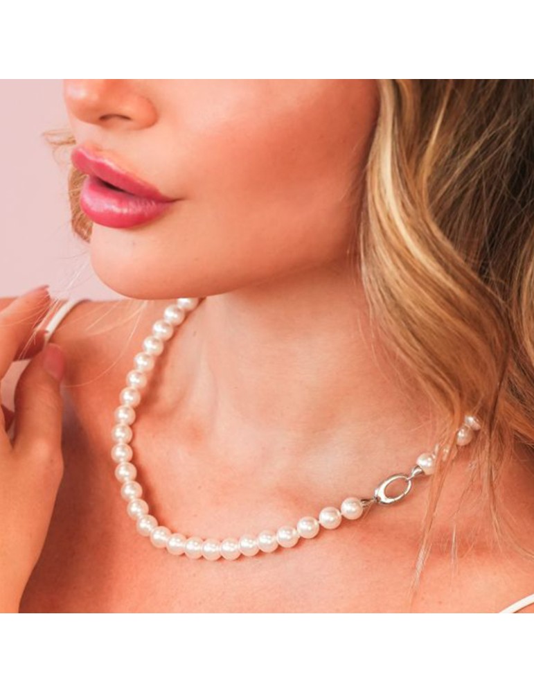 Boccadamo Necklace - String of Pearls - Oval Clasp - BGR148S