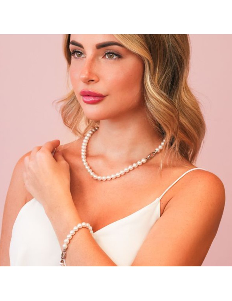 Boccadamo Necklace - String of Pearls - Oval Clasp - BGR148S