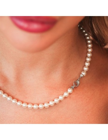 Boccadamo Necklace - Pearls - Parrot Clasp - Zircons - BGR149M 2