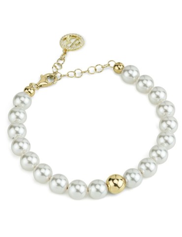 Bracciale Boccadamo - Perla - Sfera Dorata - Perle 8mm - BBR132D