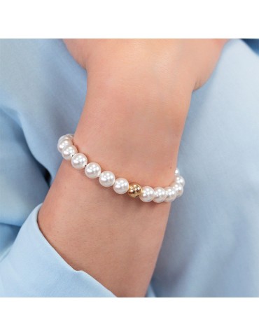 Boccadamo Bracelet - Pearl - Golden Sphere - 8mm Pearls - BBR132D 2