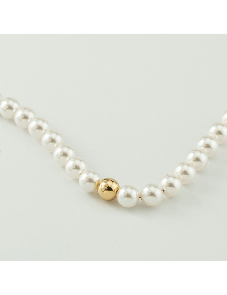 Boccadamo Bracelet - Pearl - Golden Sphere - 8mm Pearls - BBR132D