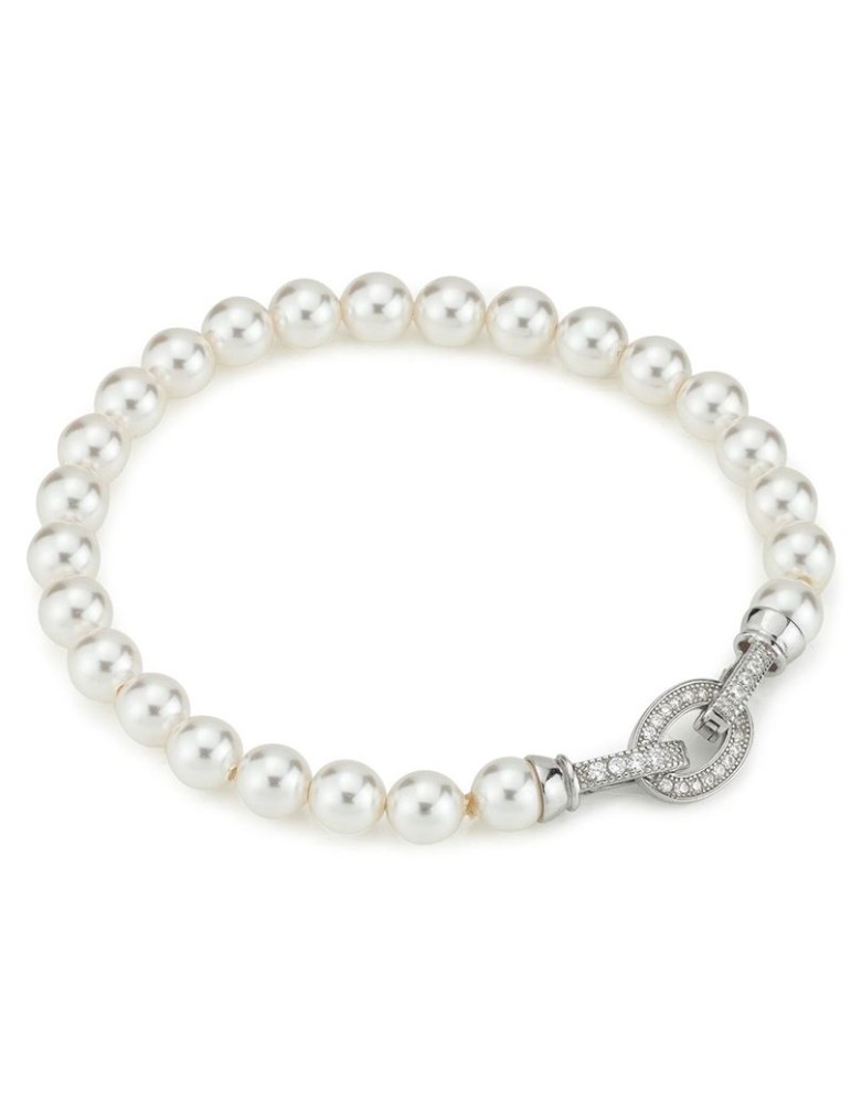 Bracciale Boccadamo - Filo di Perle 6mm - Chiusura con Zirconi-BBR141M