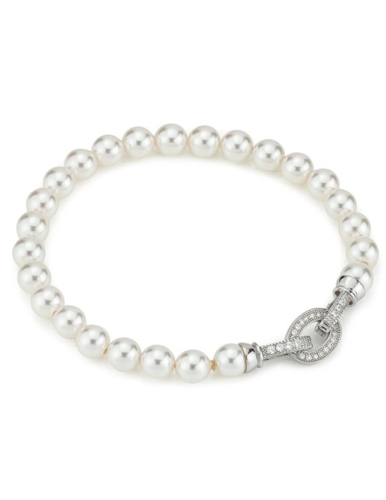 Bracciale Boccadamo - Filo di Perle 6mm - Chiusura con Zirconi-BBR141M