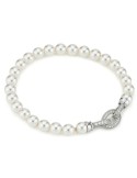 Boccadamo Bracelet - 6mm String of Pearls - Closure with Zircons-BBR141M