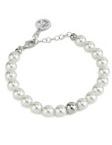 Boccadamo Bracelet - Pearl - Silver Sphere - 8mm Pearls - BBR132