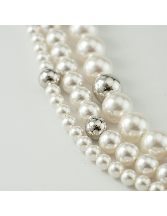 Boccadamo Bracelet - Pearl - Silver Sphere - 8mm Pearls - BBR132