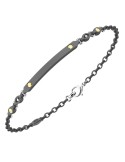 Zancan Bracelet - Black Titanium - PVD Gold Screws - Diamonds 0.02ct - ETB423G
