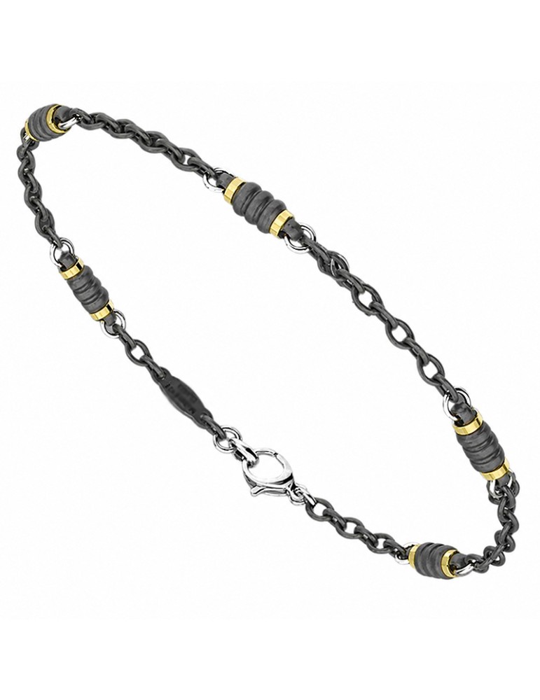 Bracciale Zancan - Titanio - Elementi in Oro Giallo 18 kt - ETB428G