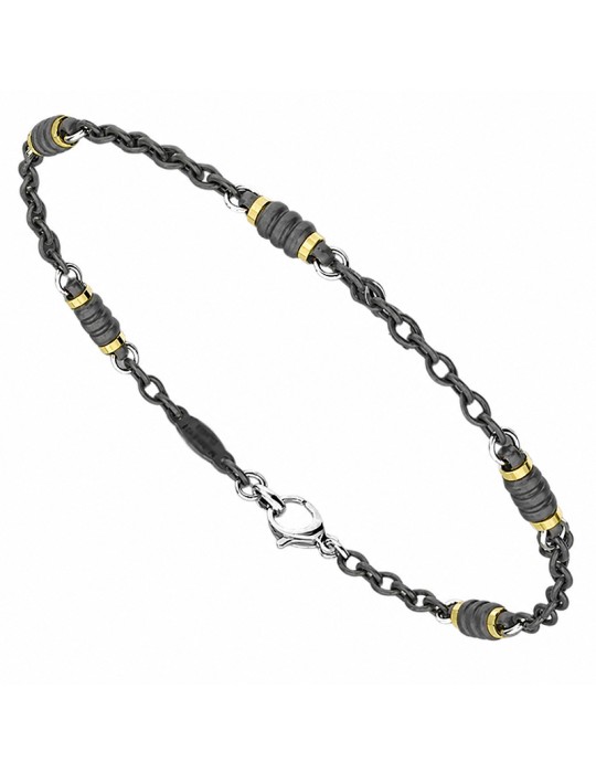 Bracciale Zancan - Titanio - Elementi in Oro Giallo 18 kt - ETB428G