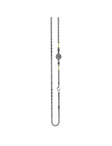 Zancan Necklace - Wind Rose - Black Diamond 0.07 ct - ETC297G-50