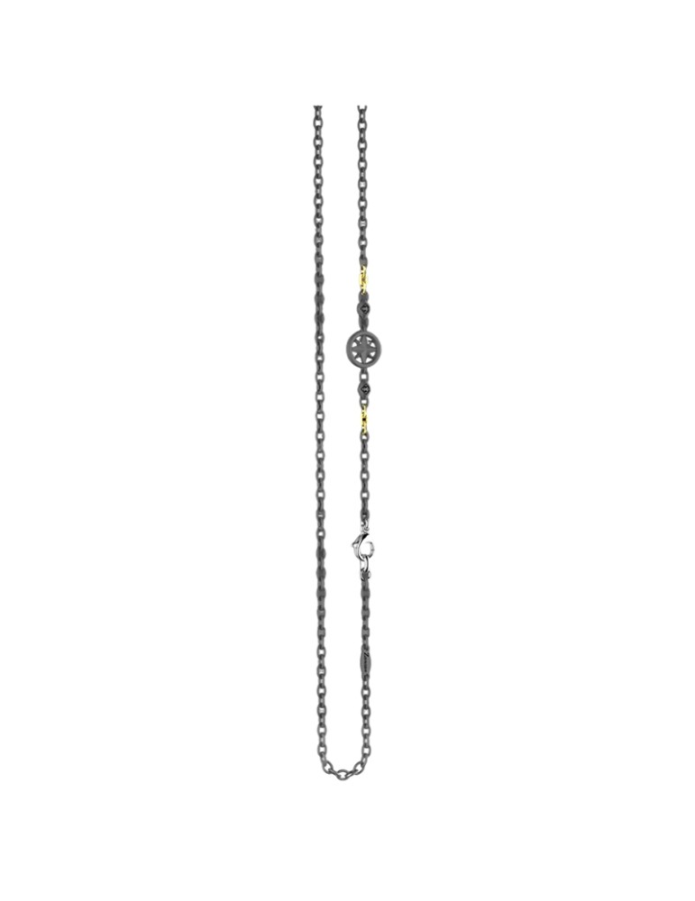Zancan Necklace - Wind Rose - Black Diamond 0.07 ct - ETC297G-50
