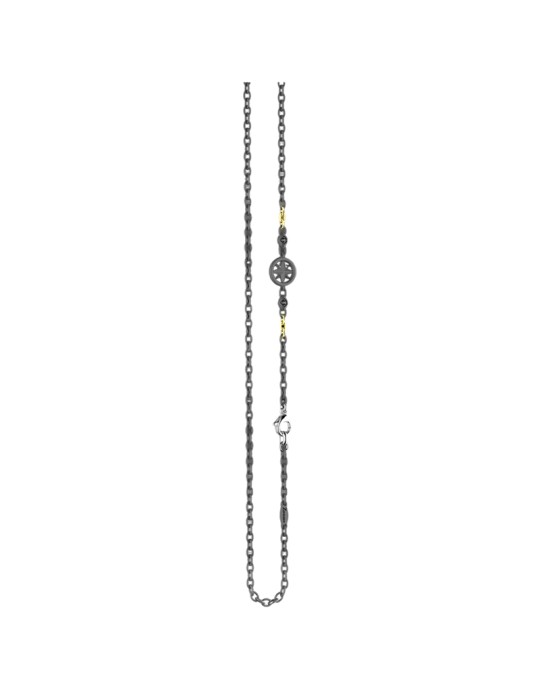 Zancan Necklace - Wind Rose - Black Diamond 0.07 ct - ETC297G-50