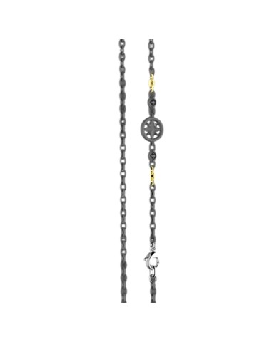 Zancan Necklace - Wind Rose - Black Diamond 0.07 ct - ETC297G-50 2