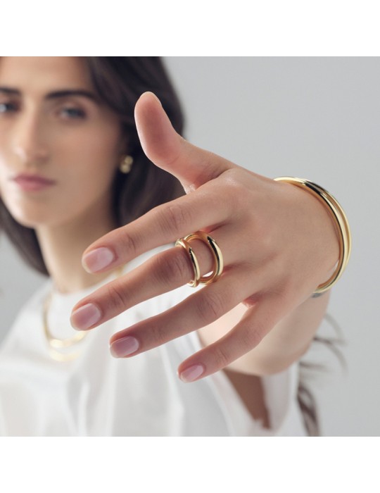 Unoaerre Ring - Line - Adjustable - Golden - Double Strand -EXA0095G