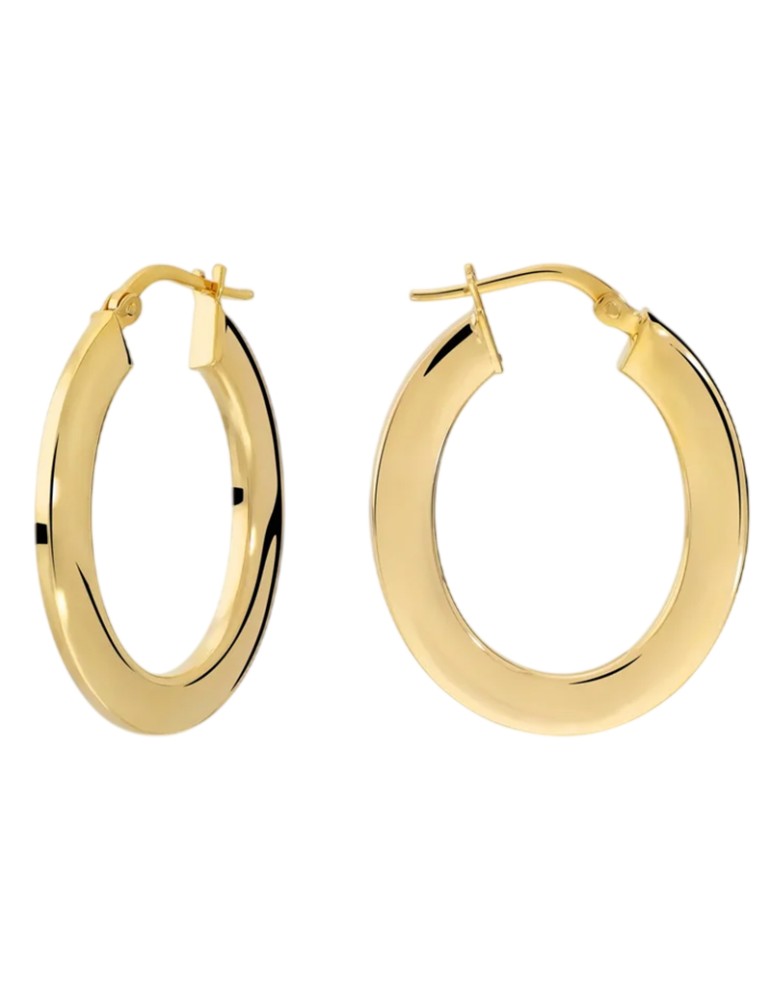 Bronzallure Earrings - Purezza Gold-Plated Oval Hoops - WSBZ02653Y.YG
