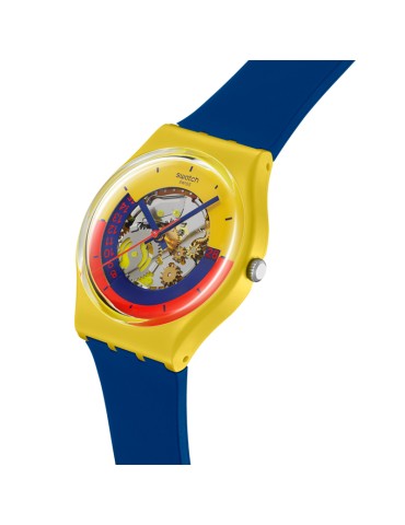 Orologio Swatch - Timing is Everything - Blu - 34mm - Giallo -SO28J400 2