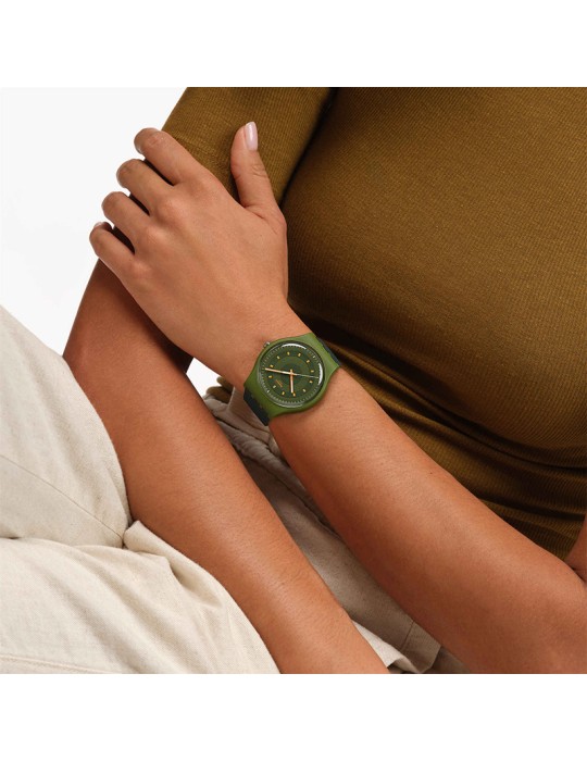 Swatch Watch - Only Time - Black - 41mm - Green - SO29G113