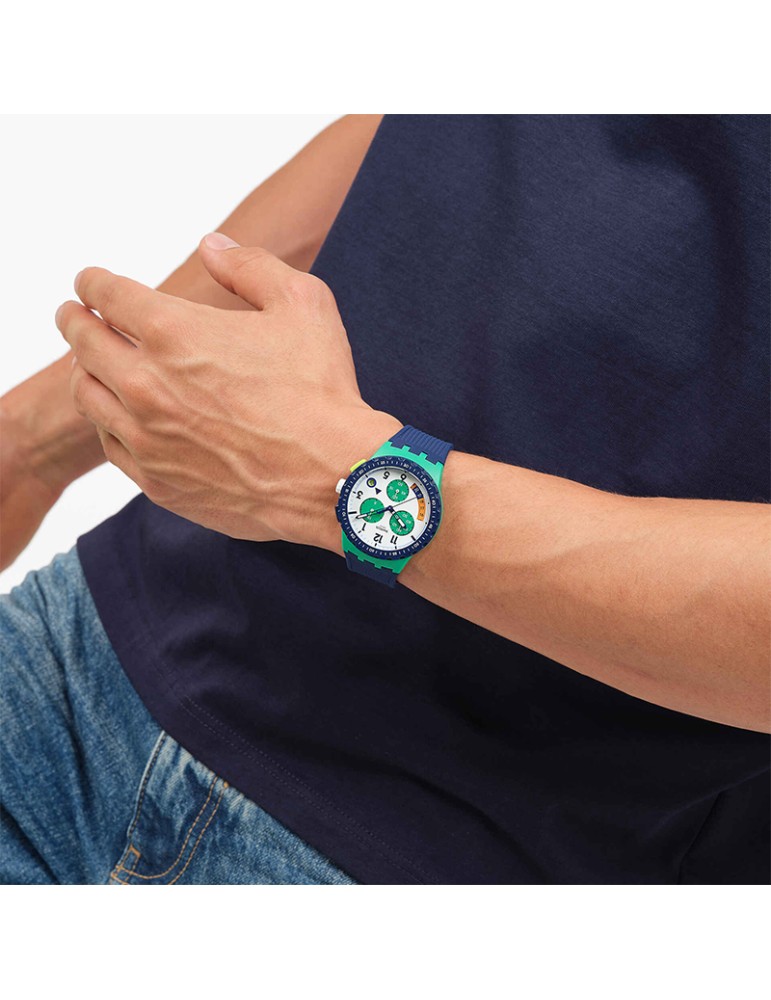 Swatch Watch - Time Flies - Chronograph - Blue - 42mm -White-SUSG412