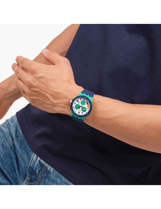 Swatch Watch - Time Flies - Chronograph - Blue - 42mm -White-SUSG412