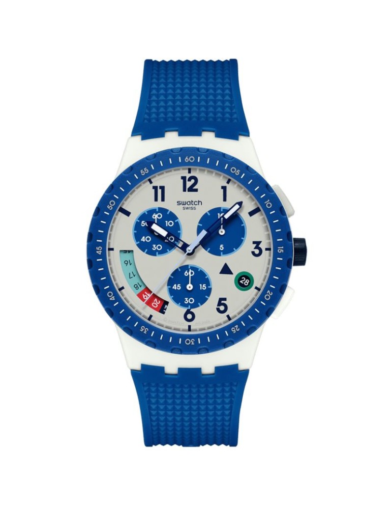 Swatch Watch - It's Time! - Chronograph - Gray - 42mm-Blue-SUSM409