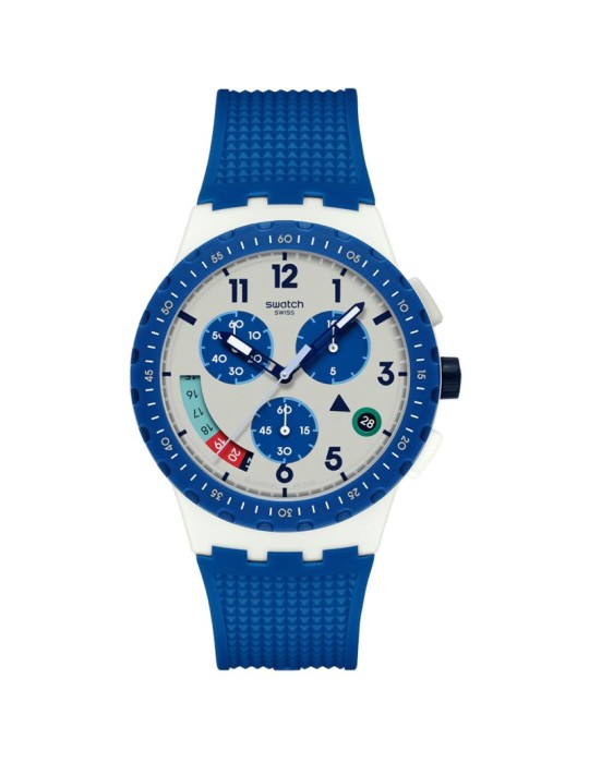 Swatch Watch - It's Time! - Chronograph - Gray - 42mm-Blue-SUSM409