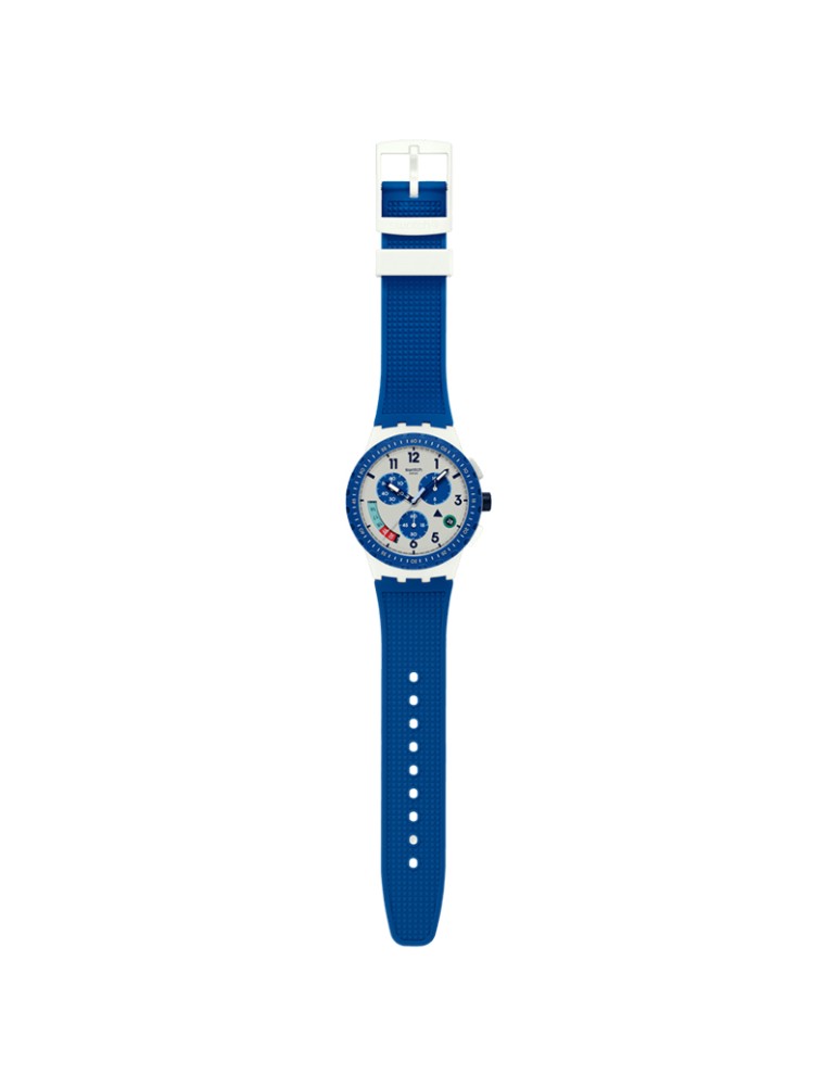 Swatch Watch - It's Time! - Chronograph - Gray - 42mm-Blue-SUSM409