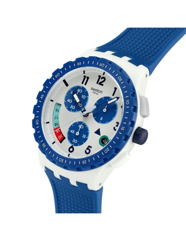 Swatch Watch - It's Time! - Chronograph - Gray - 42mm-Blue-SUSM409 2