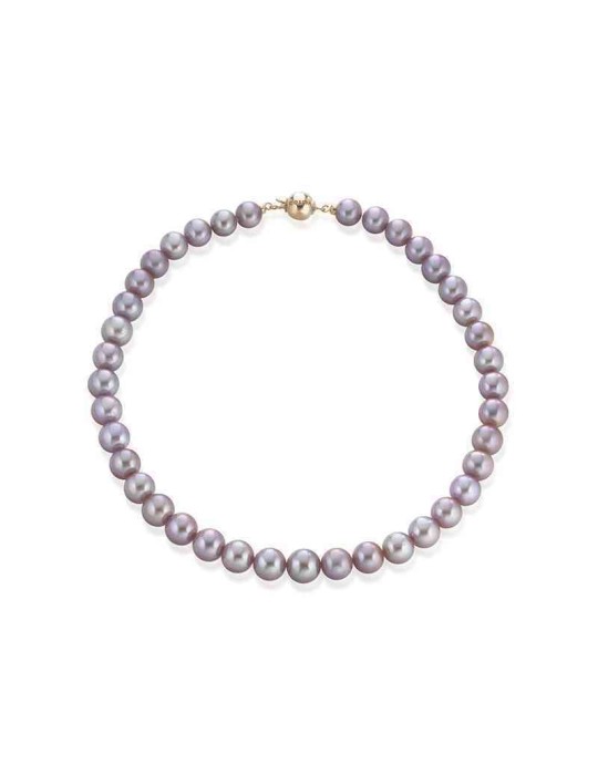 Collana Coscia - in Oro Rosa 18 Carati con Perle Freshwater Rosa 10 mm - 0
