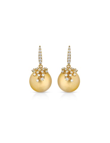 Orecchini Coscia - Goldlight in Oro Giallo 18 Carati con Perle South Sea 12-13mm - 0